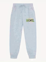 NICKEL Pattern Print Men's Pants Drawstring Comfy Active Stretch Trousers
