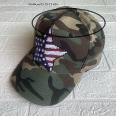 Sequin Flag Camouflage Hat Baseball Hat Outdoor Sports Cap