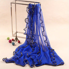 Sparkly Ruffles Scarf Solid Hijab Turban Travel Beach Towel