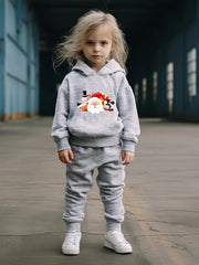 Girls 2pc Santa Claus Hooded Sweatshirt & Sweatpants Set