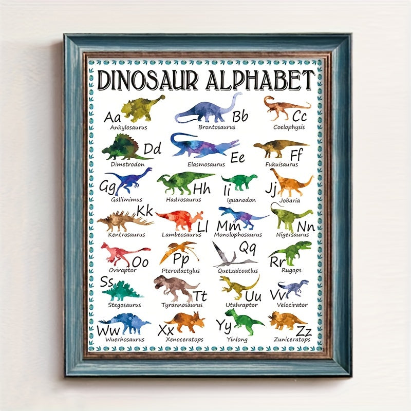 Dinosaur Alphabet Chart Hanger Educational Poster for Preschool 32x25