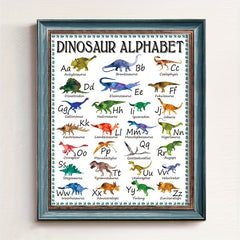 Dinosaur Alphabet Chart Hanger Educational Poster for Preschool 32x25