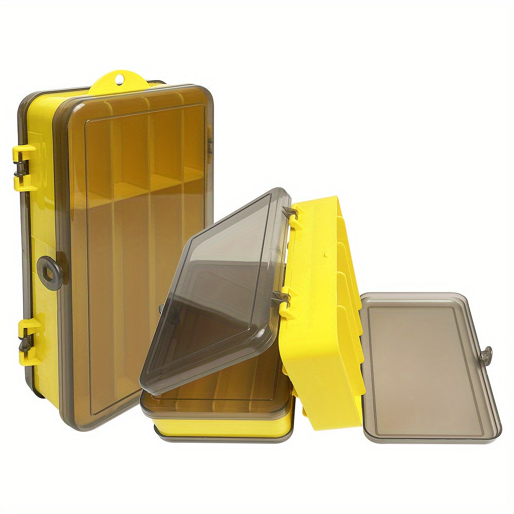 Double Sided Tool Storage Box With Grids & Handles Plastic Parts Organizer