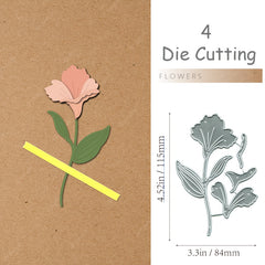 Flowers & Leaves Metal Cutting Dies for DIY Scrapbooking