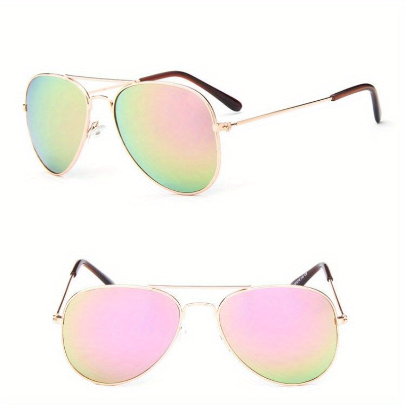 Double Bridge Classic Metal Coated Sunglasses UV 400 Circular Men's Driving