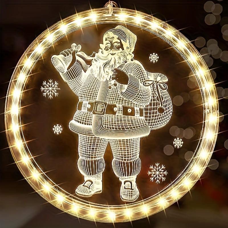 LED Christmas Window Lights Decorations - Hanging 3D Lights for Fireplace