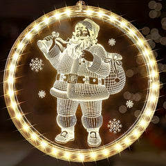 LED Christmas Window Lights Decorations - Hanging 3D Lights for Fireplace