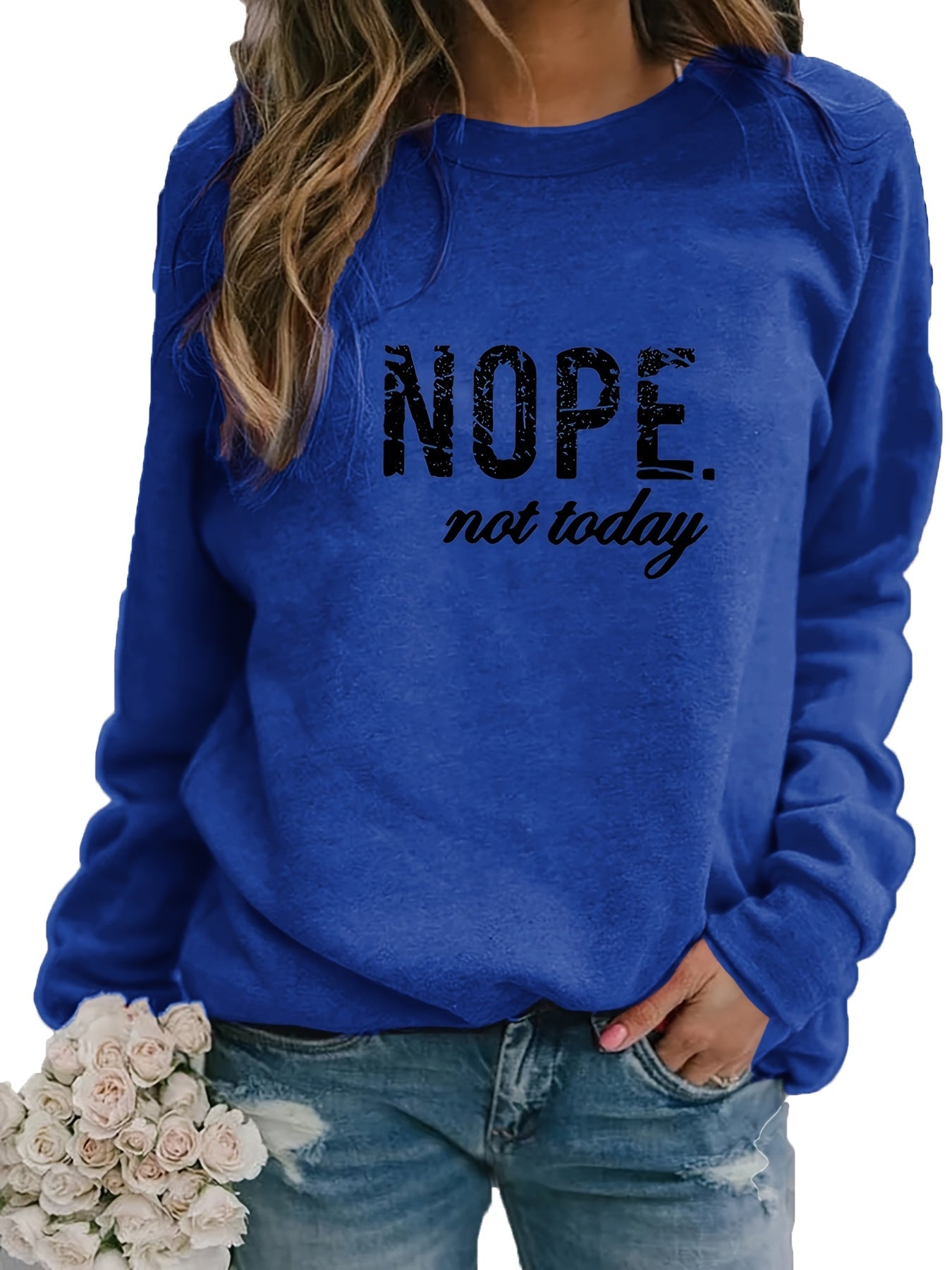 Letter Print Pullover Sweatshirt Casual Long Sleeve Crew Neck Sweatshirt