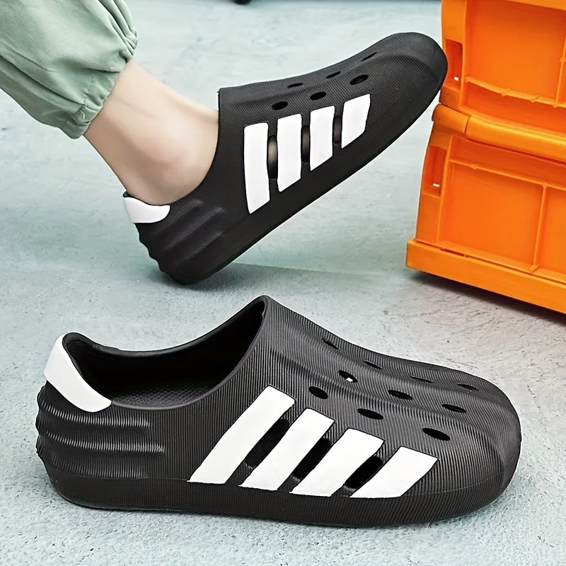 Men's Striped Foam Clogs Summer Beach Sandals