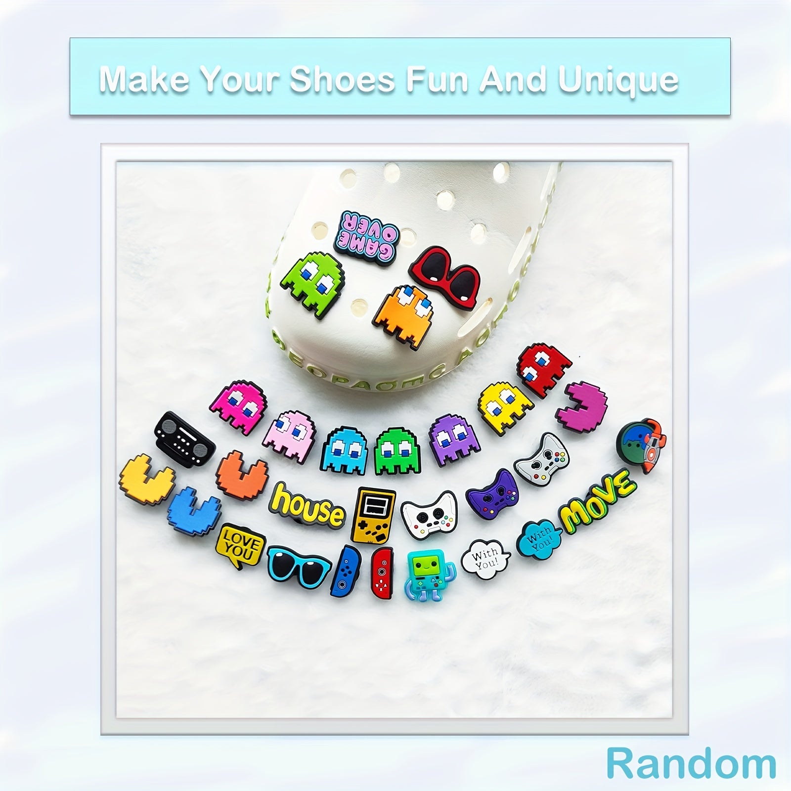 Random Style Shoe Charms DIY Shoe Decoration Different Shaped PVC Shoes Pins