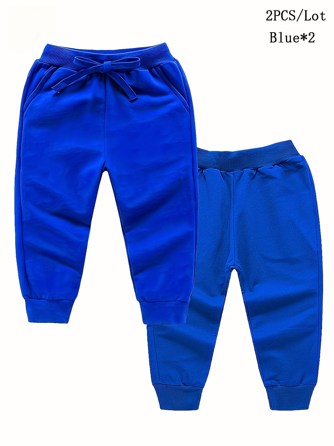 3pcs Toddler Boys Cotton Drawstring Sweatpants Elastic Waist