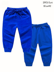 3pcs Toddler Boys Cotton Drawstring Sweatpants Elastic Waist