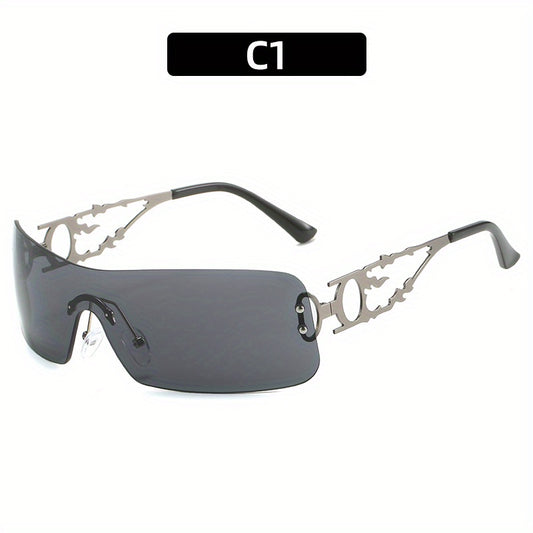 Y2K Wrap Around Sunglasses Gradient UV400