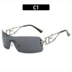 Y2K Wrap Around Sunglasses Gradient UV400