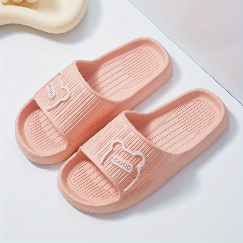 Women's Bear & Letter Indoor Slides Non Slip Shoes