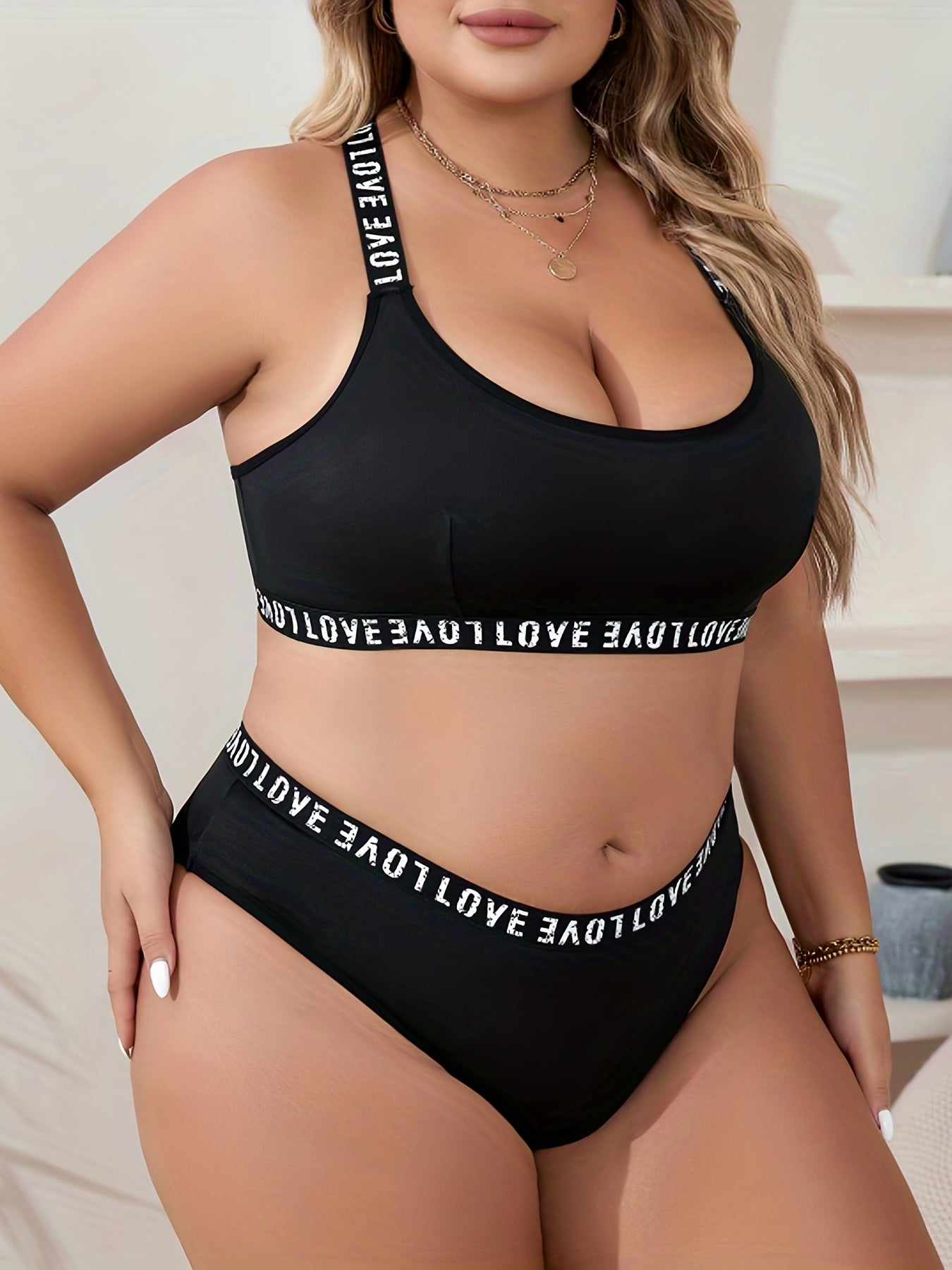 Sports Lingerie Set Halter Neck Cut Out Bra & Underwear Sexy Two Piece