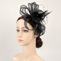 Women Faux Feather Headband Birthday Horse Race Wedding Hat Derbyhat