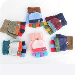 Warm Plush Full Finger Gloves for 5-12Y Kids