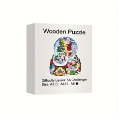 Christmas Theme Wooden Puzzle Animal Shaped Wooden Toys Santa Snowman