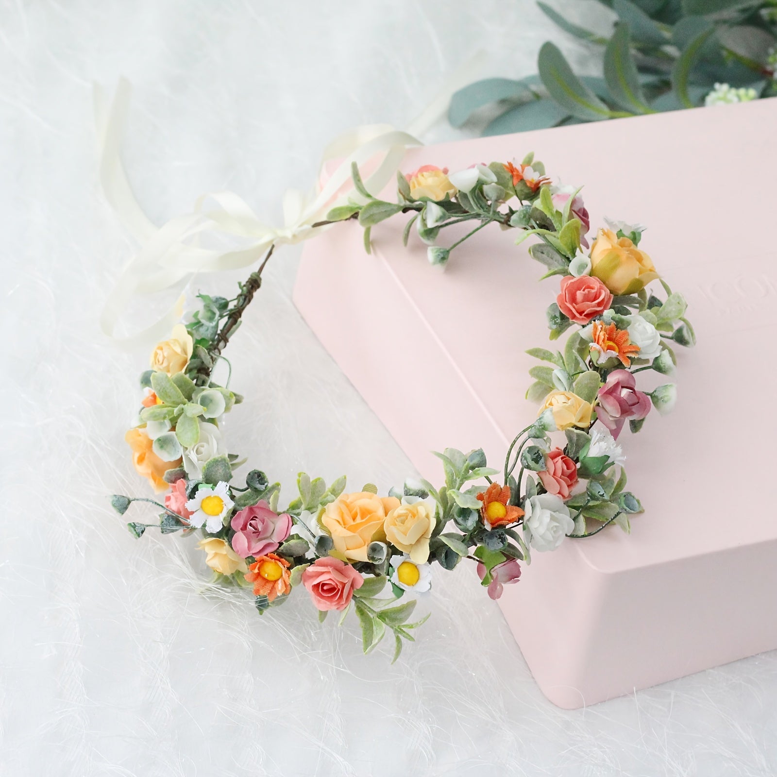 Rose Rattan Wreath Headband Sweet Hair Accessories