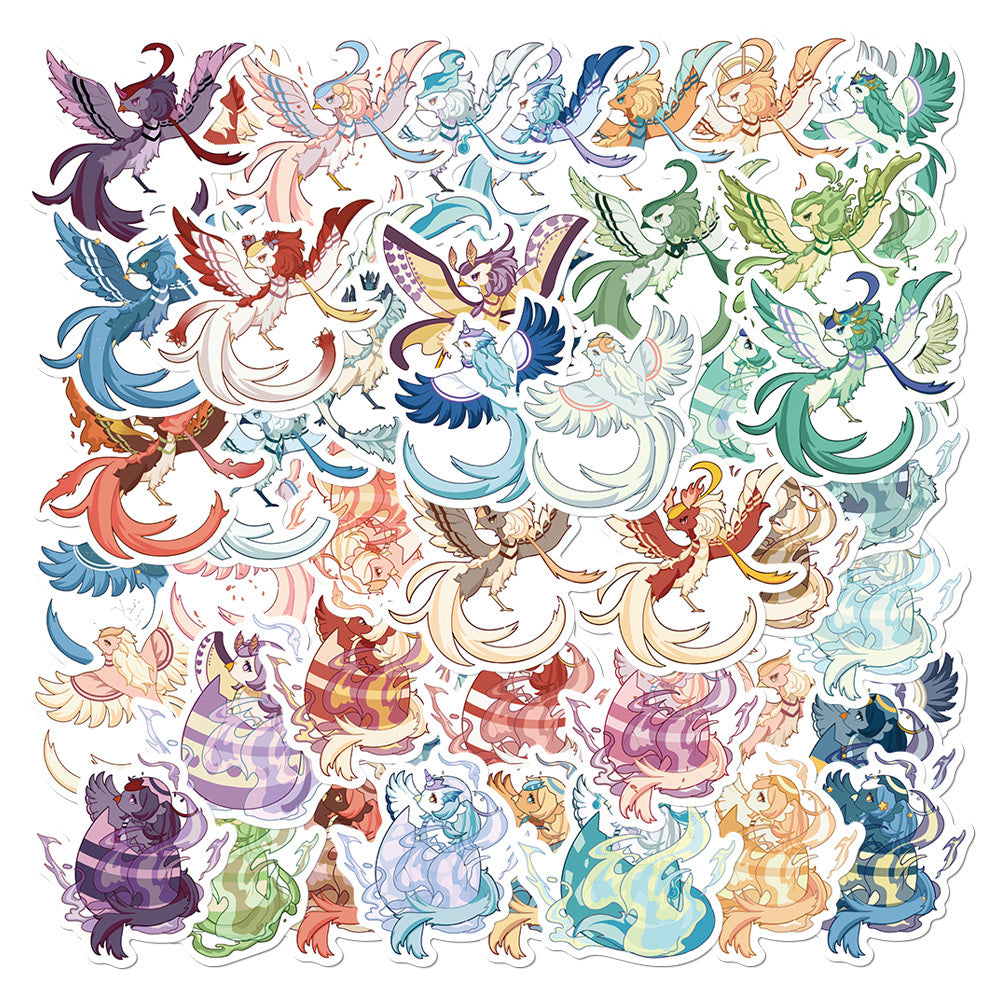 50 Unique Phoenix Stickers Creative Designs Waterproof & Self Adhesive