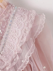 Frill Trim Bead Detail Fairy Princess Dress for Toddler Girls