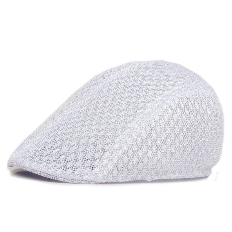 Breathable Mesh Summer Hat Adjustable Newsboy Beret Ivy Cap Cabbie Flat Cap