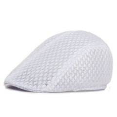 Breathable Mesh Summer Hat Adjustable Newsboy Beret Ivy Cap Cabbie Flat Cap