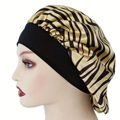 Floral Print Elastic Satin Hair Bonnet Soft Nightcap
