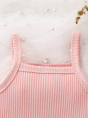 Toddler Girl's Sleeveless Ribbed T Shirt Tee Casual Blouse