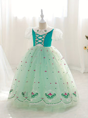Girls Queen Princess Costume Ice Cosplay Halloween Dress
