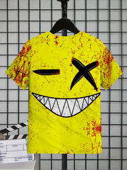 Boys' Happy Face Graphic T Shirt Short Sleeve Tee for Summer Fun