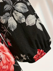 Floral Print Long Sleeve Dress for Women