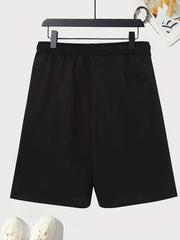 Skull Element Graphic Print Men's Drawstring Stretchy Short Pants