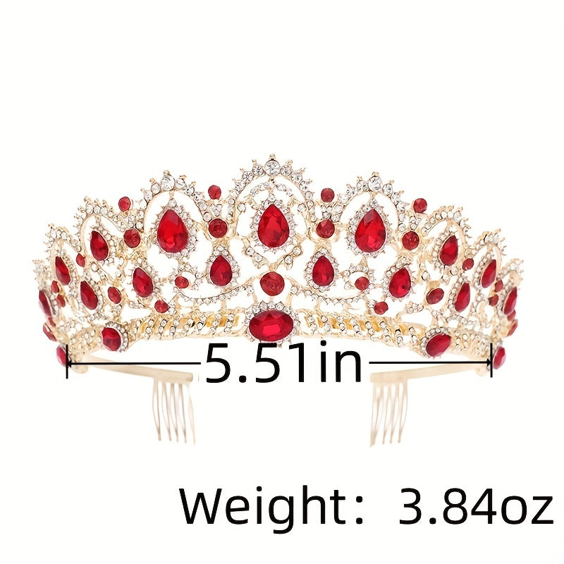 Baroque Crystal Crown Tiara Rhinestone Wedding Tiaras Women Prom Crowns