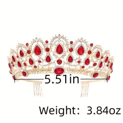 Baroque Crystal Crown Tiara Rhinestone Wedding Tiaras Women Prom Crowns