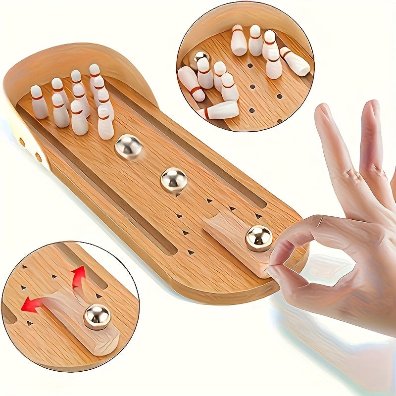 Mini Bowling Set Desktop Bowling Game 10 Ball Bottles