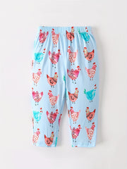 Baby Girls Casual Cartoon Print Loose Pants