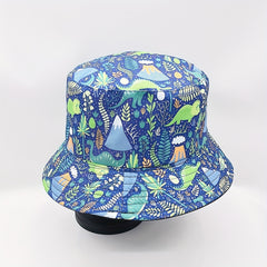 Dinosaur Print Bucket Hat Reversible Fisherman Cap