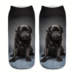 3D Dog Pattern Comfy Low Cut Socks Women's Stockings Hosiery