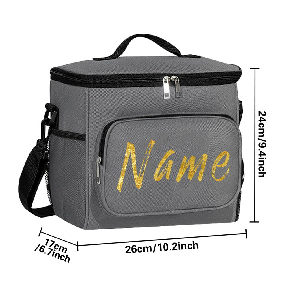 Personalized Insulated Lunch Bag with Name Canvas Tote for Work Picnic Travel