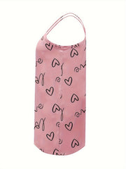 Nightdress Women's Plus Heart & Art Letter Print Satin Cami Sleep