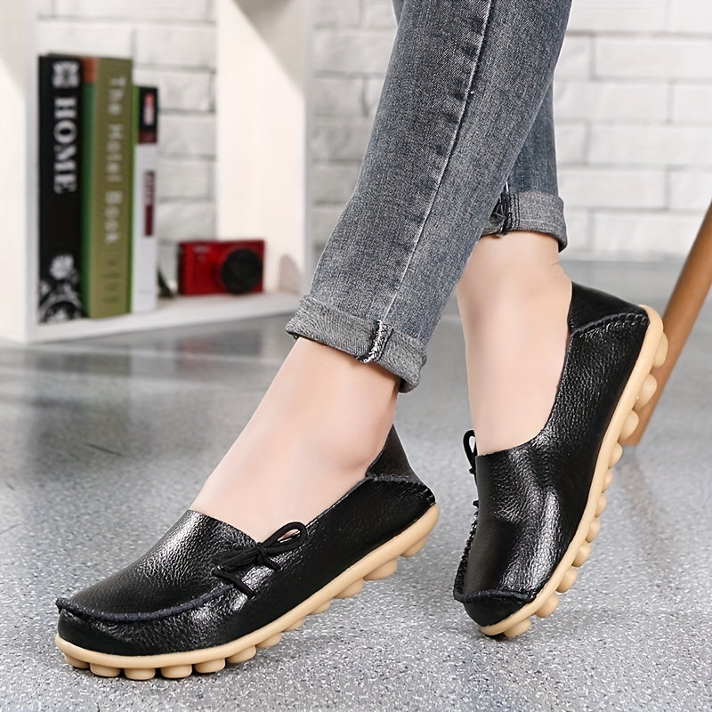 Women's Solid Bowknot Flats Shoes Soft Sole Slip On Casual Walking Shoes