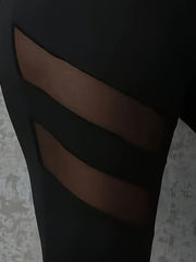 Mesh Waistband Yoga Leggings