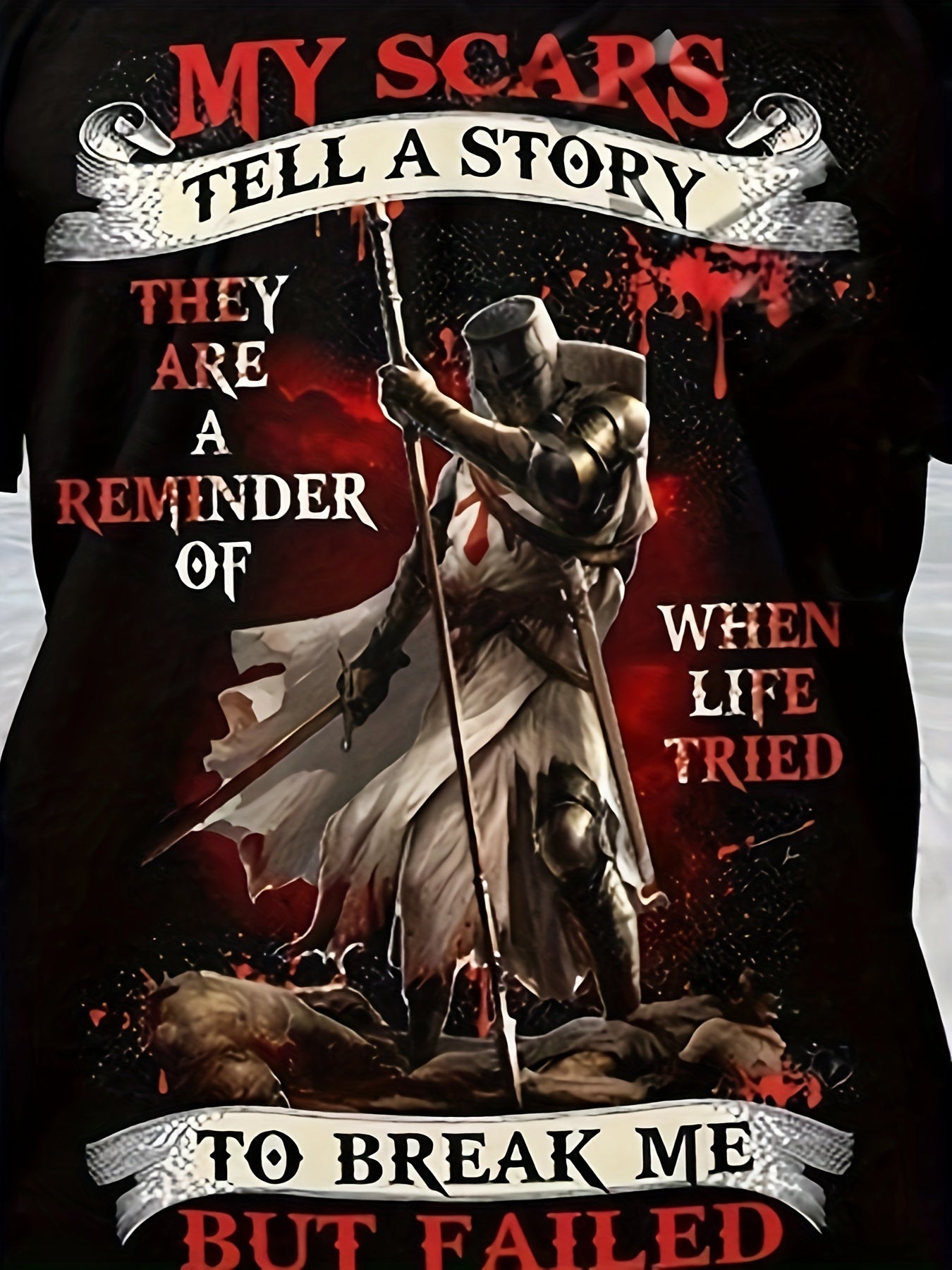 Soldier Pattern Print Men's Short Sleeve Comfy T-Shirt Graphic Tee