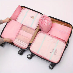 7pcs Clear Luggage Packing Organizer Lightweight Handheld Packing Cubes