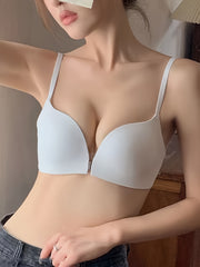 Front Buckle Wireless Push Up Bra Comfortable Intimates Lingerie