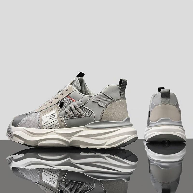 Men's Patchwork Lace up Sneakers Athletic Shoes