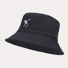 Punk Style Skull Skeleton Embroidered Street Dance Bucket Hat