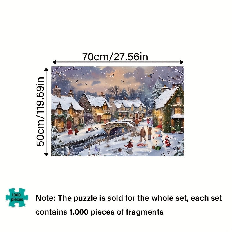 1000pcs Winter Village Puzzle Durable Thick Paper Jigsaw Puzzle